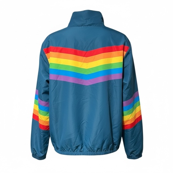 Tipsy Elves Rainbow Windbreaker Jacket Pride Festival Unisex Medium Brand New - Picture 2 of 6